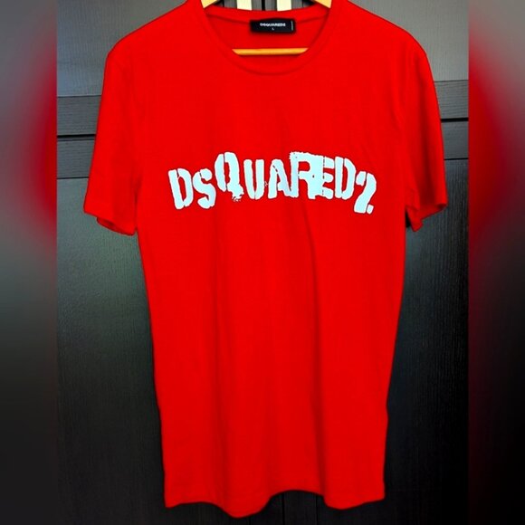 Dsquared2 Red Men's T-Shirt - Size Large Like New - Picture 2 of 6